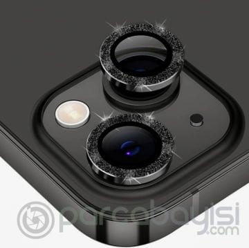 ALLY iPhone 14-14 Plus Diamond Taş İşlemeli Alüminyum Alaşımlı Kamera Lens Koruyucu