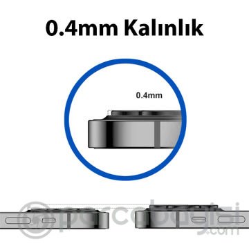 ALLY iPhone 14-14 Plus 3D Metal Çerçeveli Kamera Lens Koruyucu