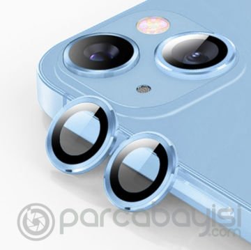 ALLY iPhone 14-14 Plus 3D Metal Çerçeveli Kamera Lens Koruyucu