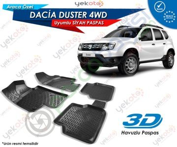 Dacia Duster 4Wd Uyumlu Araca Özel 3D Havuzlu Paspas