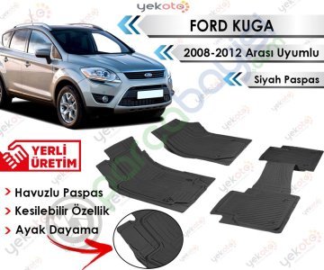 Ford Kuga 2008-2012 Arası Uyumlu Havuzlu Kesilebilir Siyah Paspas