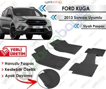 Ford Kuga 2013 Sonrası Uyumlu Havuzlu Kesilebilir Siyah Paspas