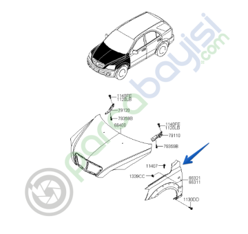Sorento Ön Çamurluk Sağ Orjinal | 663213E141
