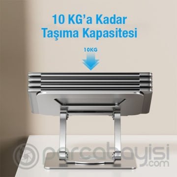 ALLY MC LS652 Premium 360 Dönebilen Ayarlanabilir ve Katlanabilir Alüminyum Laptop-Bilgisayar Standı