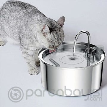 EZERE Kedi ve Köpekler için Otomatik USB Metal Su Pınarı Kabı