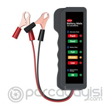 ALLY Akü ve Alternatör Kontrol Test Cihazı 12V Led Göstergeli