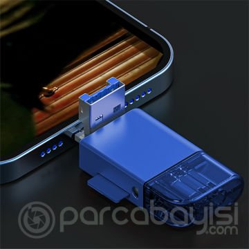 ALLY USB 3.0+Type-c+Lightning Sd Kart Okuyucu - Hızlı Card Reader