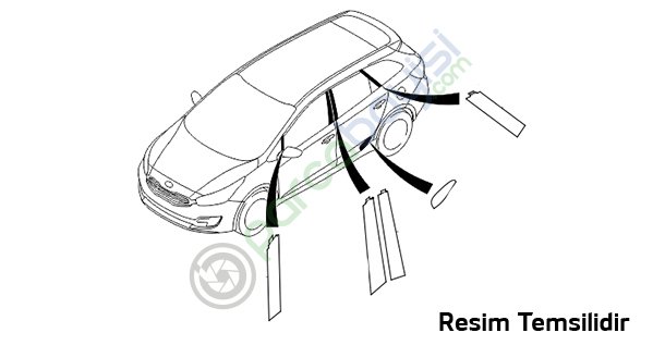 Kia Ceed Kapı Üst Bandı Siyah Arka Sağ Orjinal | 863921H501