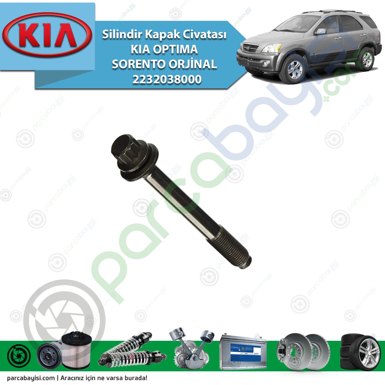 Silindir Kapak Civatası Kia Optıma Sorento Orjinal | 2232038000