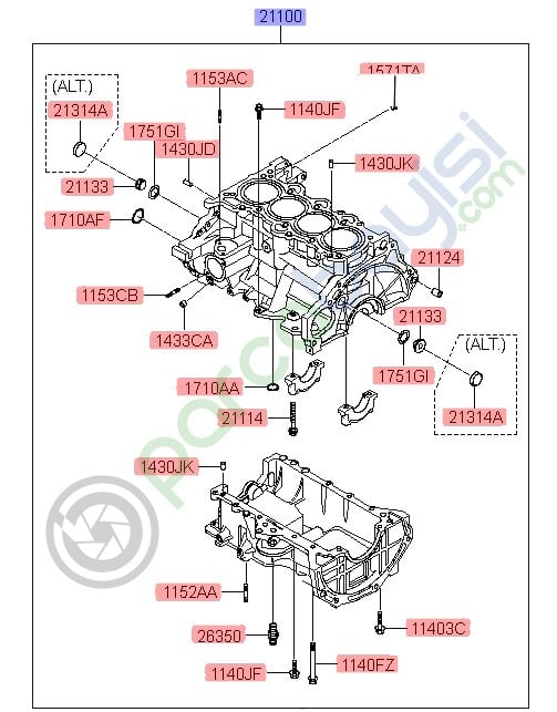 Silindir Bloğu Kia Soul Sportage Orjinal | 366Y32Bh00