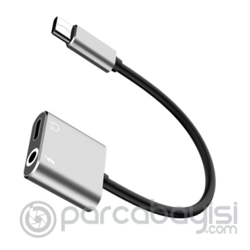 Usb Type C Audio 3.5mm Kulaklık Ve Şarj Dönüştürücü Kablo