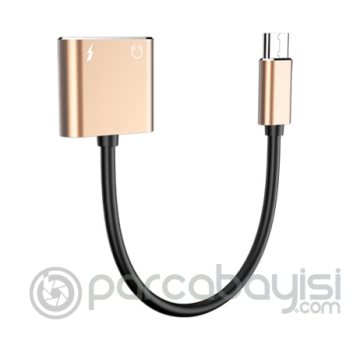 Usb Type C Audio 3.5mm Kulaklık Ve Şarj Dönüştürücü Kablo