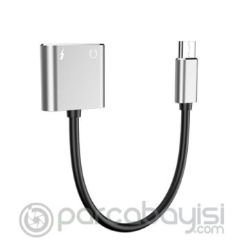 Usb Type C Audio 3.5mm Kulaklık Ve Şarj Dönüştürücü Kablo