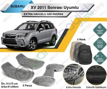 Subaru Xv 2011 Sonrası Uyumlu Extra Havuzlu Kesilebilir Gri Paspas