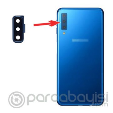 SM Galaxy A7 (2018) A750 Arka Kamera Lens Camı Ve Çerçeve Full