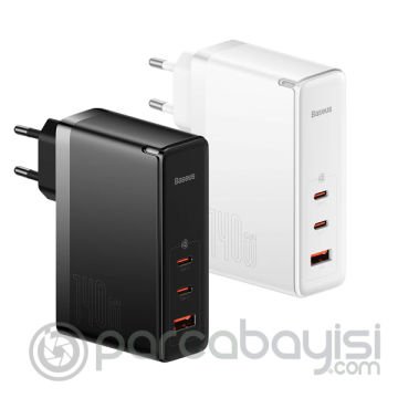 Baseus GaN5 Pro 140W Fast Charger 2 Type-C+1 USB PD Ultra Hızlı Şarj Aleti+Baseus Şarj Kablosu