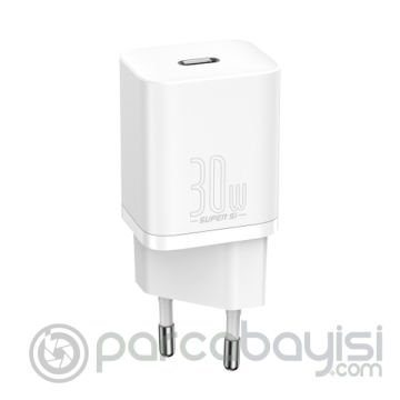 Baseus Super Si 1C 30W PD Type-C Hızlı Şarj Adaptörü - İPhone 15-14-13-12-11 Hızlı Şarj