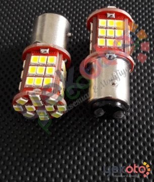 Yekled 1157 Çift Duy Ampul Led Beyaz Işık Canbus Stop Fren Lamba Gündüz Farı Arıza Kesici 48 Led 2 Adet