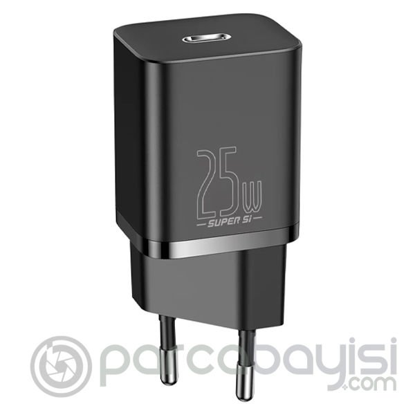 Baseus Super Si 1C 25W PD Type-C Hızlı Şarj Adaptörü - İPhone 15-14-13-12-11 Hızlı Şarj