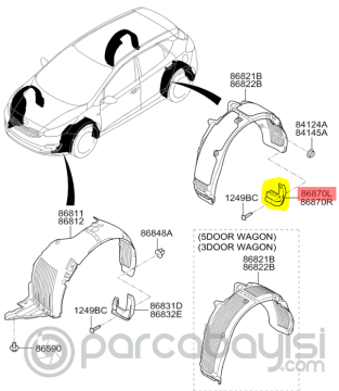 Kia Ceed Arka Paçalık Sol Orjinal | 86841A2000