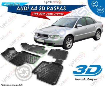 Audi A4 1998-2004 Arası Uyumlu Araca Özel 3D Havuzlu Paspas