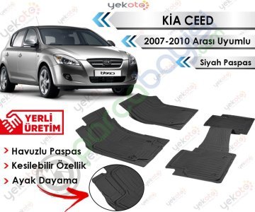 Kia Ceed 2007-2010 Arası Uyumlu Havuzlu Kesilebilir Siyah Paspas