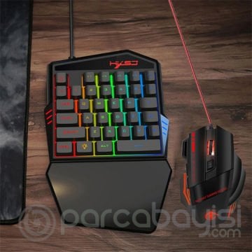 HXSJ V100 One-Handed Gaming- Tek El Oyun Klavyesi+Fare