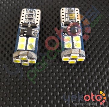 Yekled T10 Park Dipsiz Ampul Beyaz 12 Led Canbus Arıza Kesicili 12V Plaka İç Tavan Aydınlatma 2 Adet