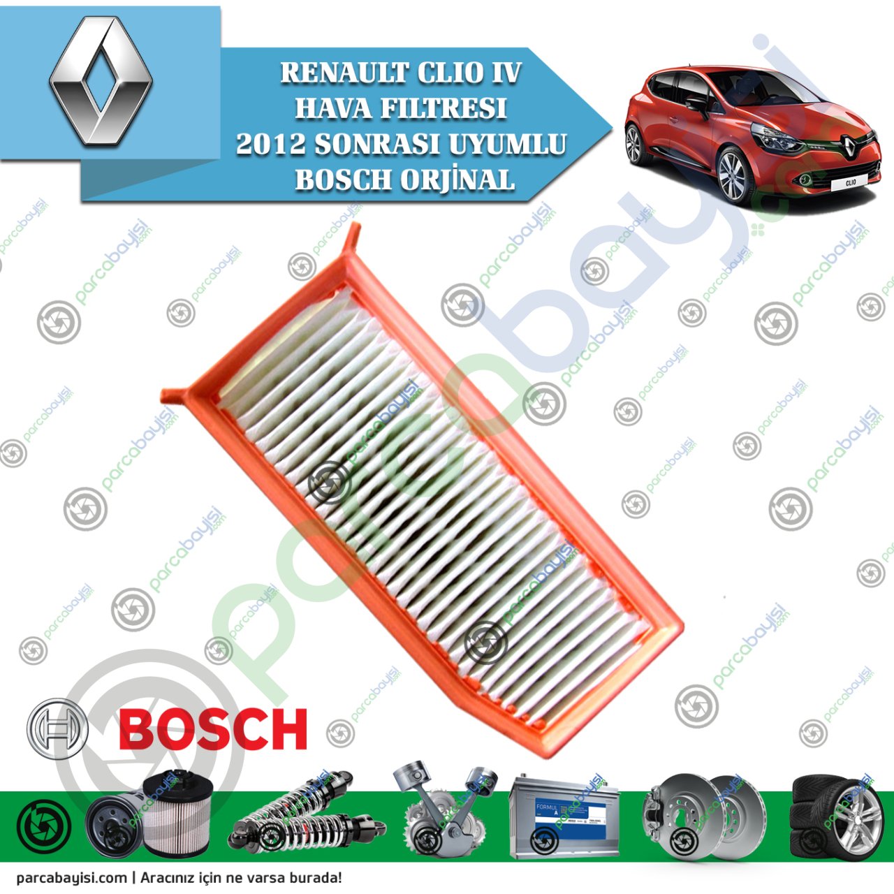 Renault Clıo Iv Hava Filtresi 2012 Sonrası Uyumlu Bosch Orjinal