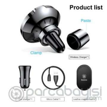 Baseus Big Ears Manyetik Kablosuz Wireless Araç Tutucu Hızlı Şarj