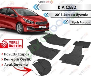 Kia Ceed 2013 Sonrası Uyumlu Havuzlu Kesilebilir Siyah Paspas
