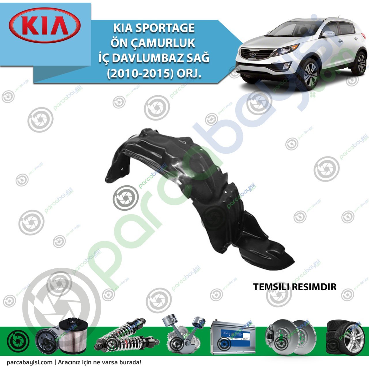 Kia Sportage Ön Çamurluk İç Davlumbaz Sağ (2010-2015) Orj.
