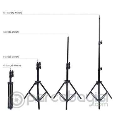 PULUZ 1.1M Çift Telefon tutucu 6.2CM Led Işık Stand Youtuber,Canlı Yayın Selfie TikTok Makeup
