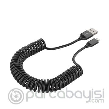 Spiral Micro Usb Android 3.0A Hızlı Şarj Halat Usb Kablo 1.8mm