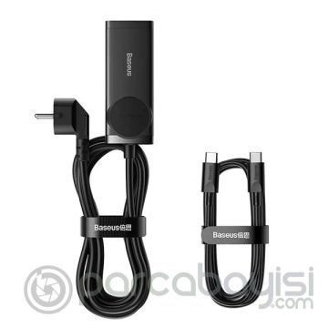 Baseus GaN3 Pro 100W AC +2 Type-C +2 USB Hızlı Şarj Başlığı Adaptörü + 100W Hızlı Şarj Kablosu