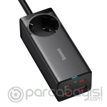Baseus GaN3 Pro 100W AC +2 Type-C +2 USB Hızlı Şarj Başlığı Adaptörü + 100W Hızlı Şarj Kablosu