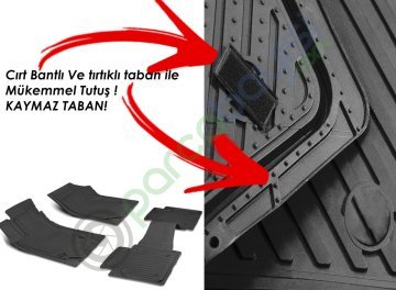 Kia Rio 2011 Sonrası Uyumlu Havuzlu Kesilebilir Siyah Paspas