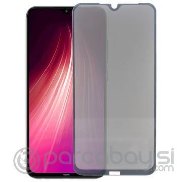 Xiaomi Redmi Note 8 3D Full Privacy Gizlilik Tempered Cam Ekran Koruyucu