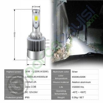 H15 Led Xenon Şimşek Etkili Beyaz Kaliteli Xenon