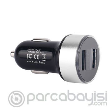 ALLY 3.1A Hızlı Çift Usb Dijital Ekran Araba-Araç Şarj Cihaz