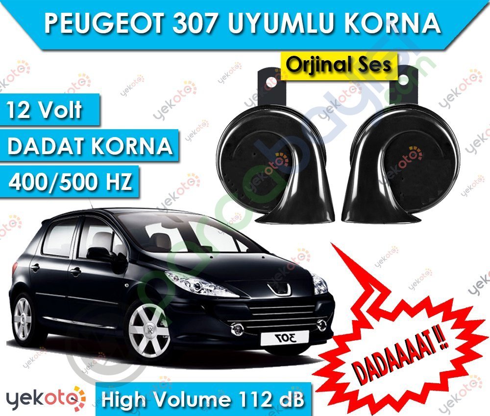 Peugeot 307 Uyumlu 12V Dadat Korna 400/500 Hz 112 Db High Volume 2 Adet