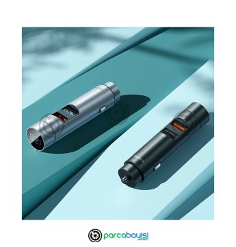 Baseus 18W Hızlı Şarj Column Bluetooth 5.0 Araç MP3 Dual Usb Araç Şarjı