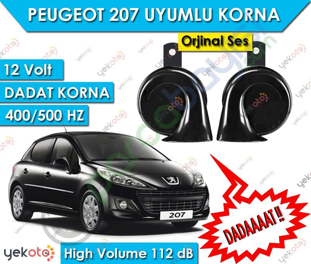 Peugeot 207 Uyumlu 12V Dadat Korna 400/500 Hz 112 Db High Volume 2 Adet