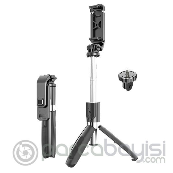 ALLY L02 4İN1 Selfie Çubuğu Özçekim Tripod Çubuğu Bluetooth Uzaktan Kumandalı
