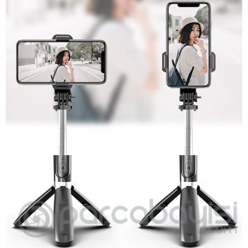 ALLY L02 4İN1 Selfie Çubuğu Özçekim Tripod Çubuğu Bluetooth Uzaktan Kumandalı