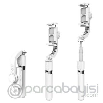 ALLY L08 Gimbal 3 Eksenli Telefon ve Kamera Sabitleyici Bluetooth Selfie Vlog Tripod