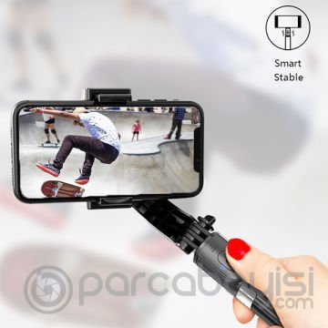 ALLY L08 Gimbal 3 Eksenli Telefon ve Kamera Sabitleyici Bluetooth Selfie Vlog Tripod
