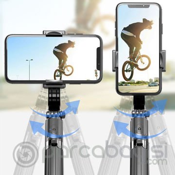 ALLY L08 Gimbal 3 Eksenli Telefon ve Kamera Sabitleyici Bluetooth Selfie Vlog Tripod