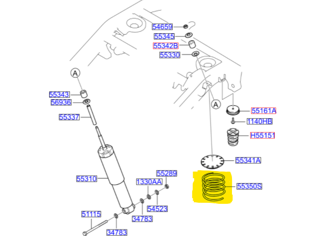 Kia Sorento Helezon Yayı Arka Self Lev Orjinal | 553303E500