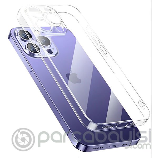 ALLY iPhone 14 Pro 6.1inç Crystal Clear Kamera Korumalı Sert PC Kılıf